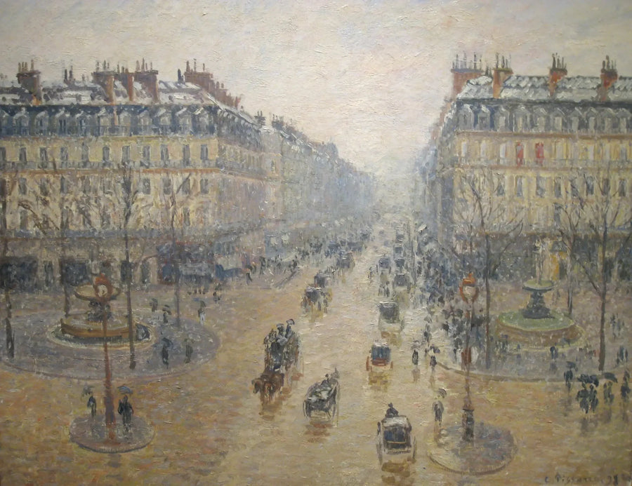 Avenue de l'Opéra, sneeuweffect, de ochtend - Camille Pissarro
