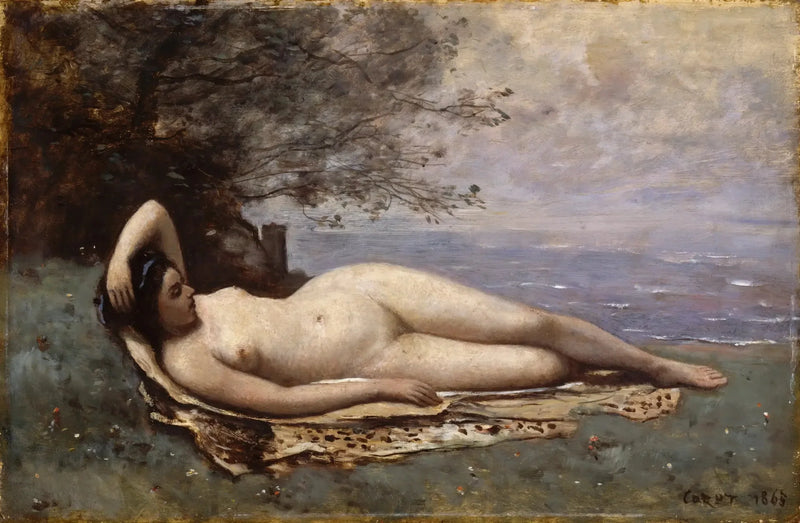 Bacchante aan de rand van de zee - Jean-Baptiste Camille Corot