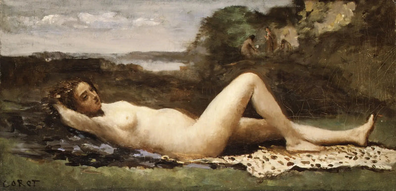 Bacchante in een landschap - Jean-Baptiste Camille Corot