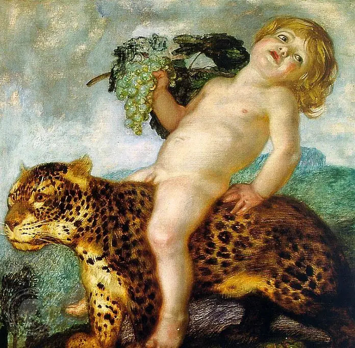 Bacchus Kind Rijzend op een Panter - Franz Von Stuck