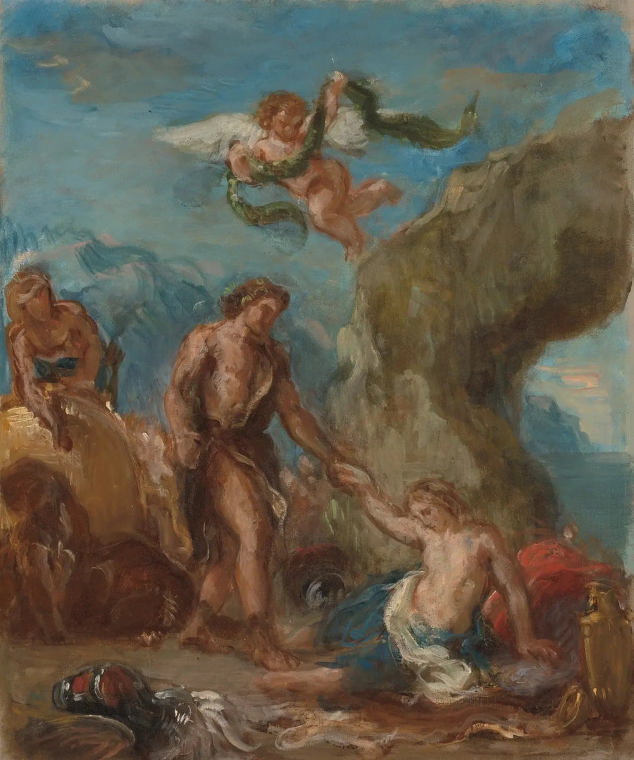 Bacchus en Ariadne (Schets voor "De Herfst" van "De Vier Seizoenen") - Eugène Delacroix