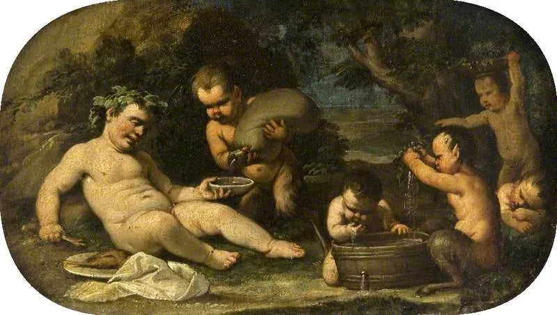 Bacchus en de nimfen zuigelingen - Luca Giordano