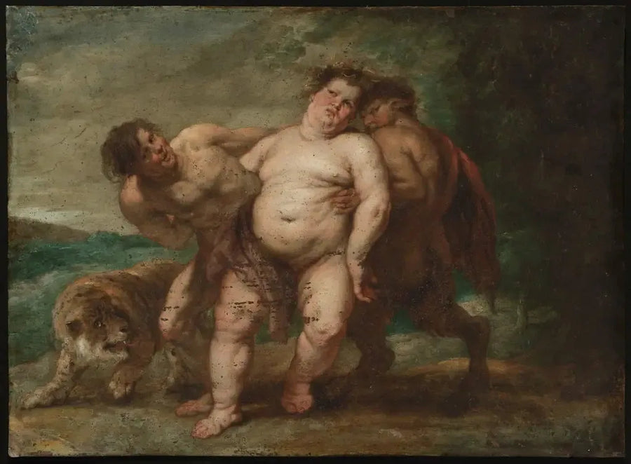 Bacchus dronken met faun en satyr - Peter Paul Rubens