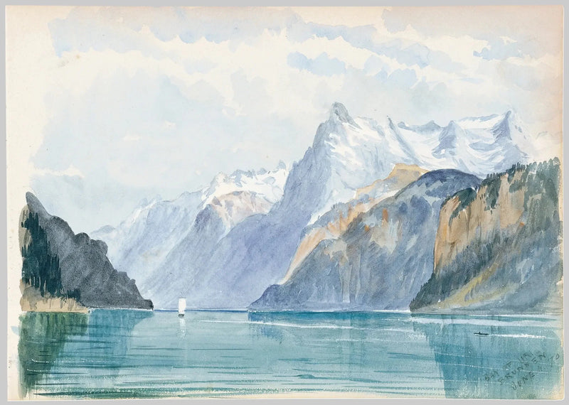 Baai van Uri, Brunnen (schetsboek Zwitserland 1870) - John Singer Sargent