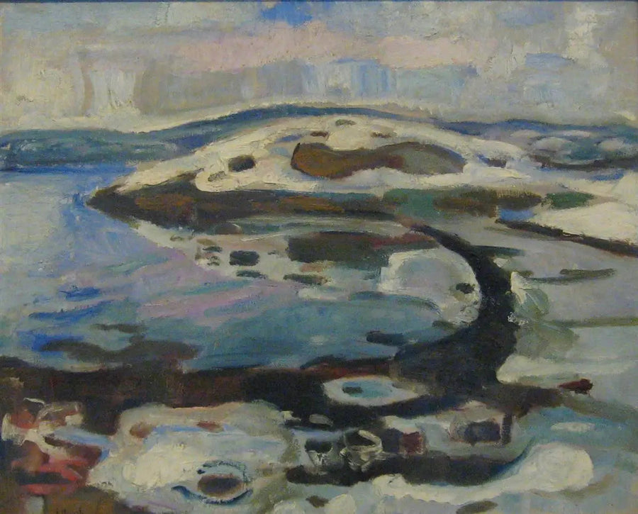 Baai bij de fjord in de winter - Edvard Munch