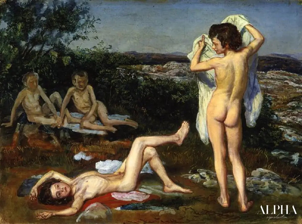 Baignade de quatre garçons - Alexander Ivanov Reproductions de tableaux à la peinture à l’huile