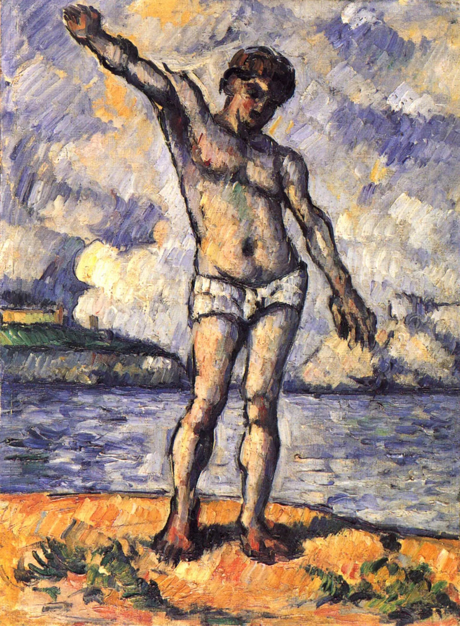 Zittende man met gespreide armen - Paul Cézanne