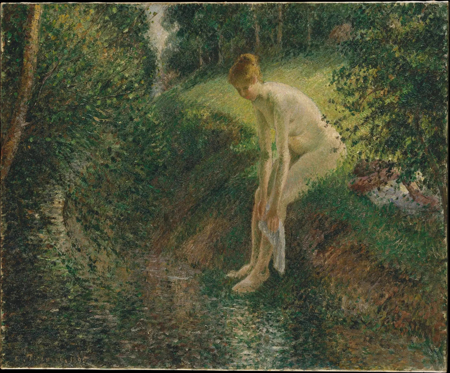 Badende in het bos - Camille Pissarro