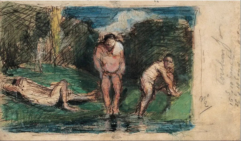 Baders in rust - Paul Cézanne