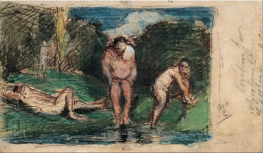 Baders in rust - Paul Cézanne