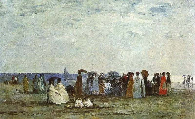 Baders op het strand van Trouville - Eugène Boudin