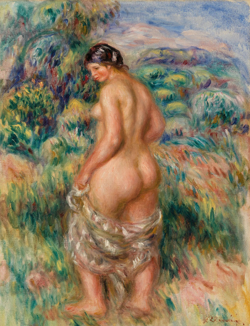 Staande badende vrouw - Pierre-Auguste Renoir