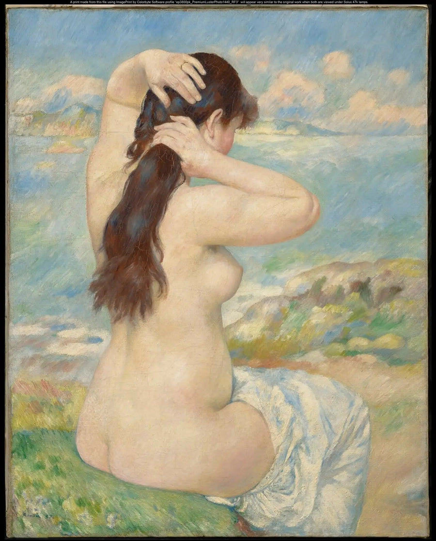 Badende vrouw die zich coiffeert - Pierre-Auguste Renoir