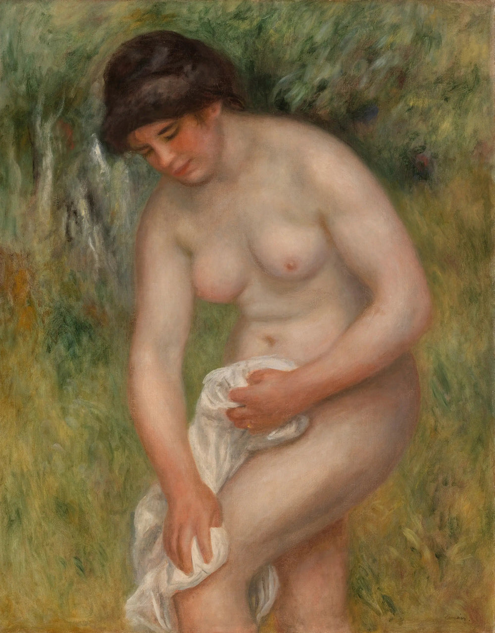 Baigneuse se séchant (Baigneuse s'essuyant) - Pierre-Auguste Renoir image 1 tableau peint à l’huile sur toile