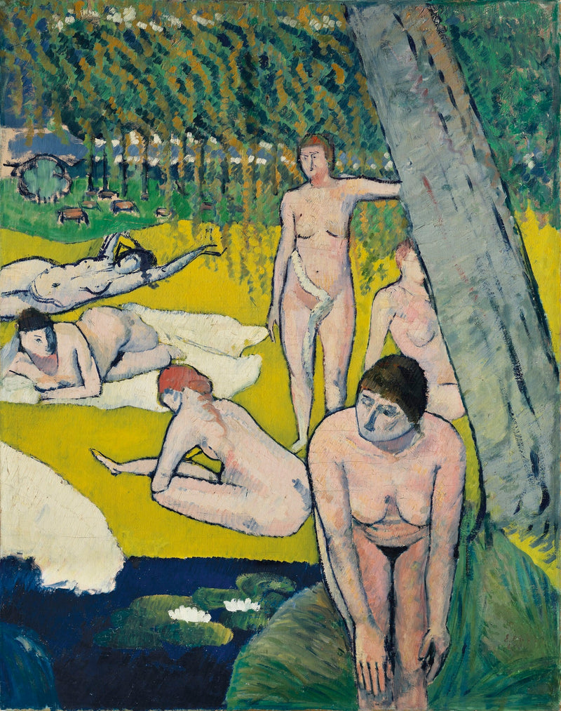 Badende vrouwen met waterlelies - Émile Bernard