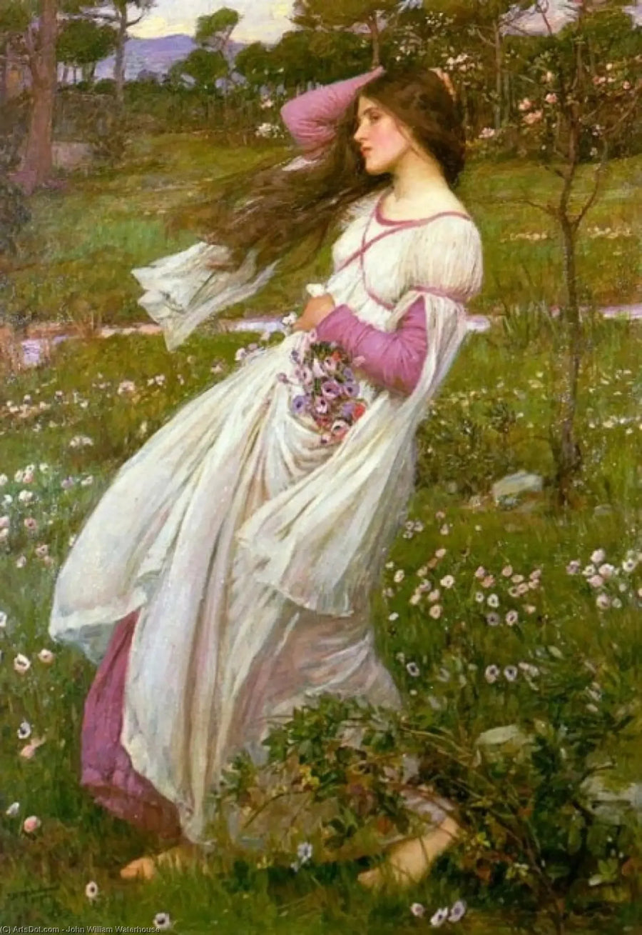 "Door de wind geblazen - John William Waterhouse"