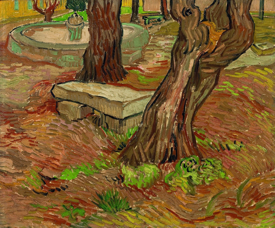 De stenen bank in de tuin van het Saint-Paul ziekenhuis - Vincent van Gogh