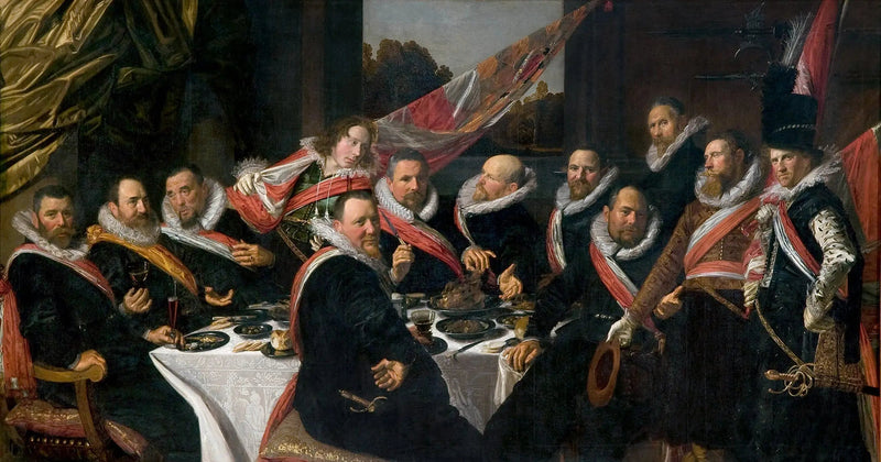 Banket van de officieren van het corps van de boogschutters van Sint-Joris, Haarlem 1616 - Frans Hals

Source:
Banquet des officiers du corps des archers de Saint-George, Haarlem 1616 - Frans Hals
