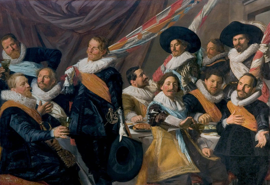 Banket van de officieren van het corps van de boogschutters van Sint-Joris, Haarlem 1627 - Frans Hals

Source:
Banquet des officiers du corps des archers de Saint-George, Haarlem 1627 - Frans Hals