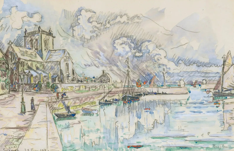 Barfleur, de haven - Paul Signac