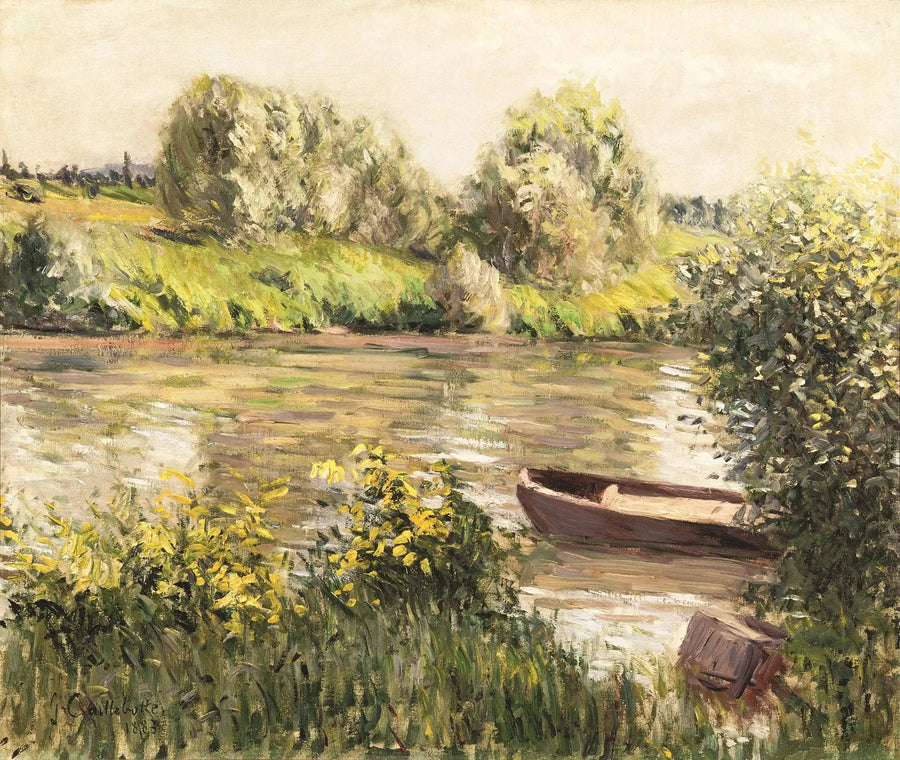 Boot nabij de oever, herfsteffect - Gustave Caillebotte