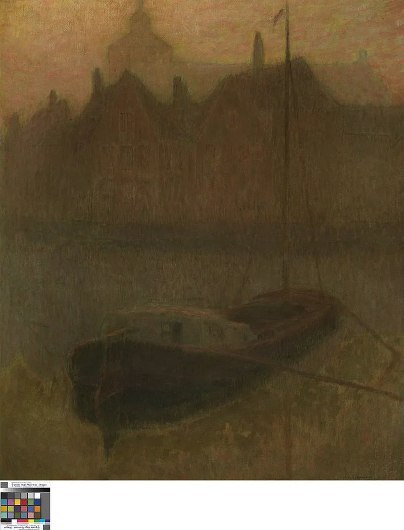 Boot op het kanaal (ochtend) - Henri Le Sidaner