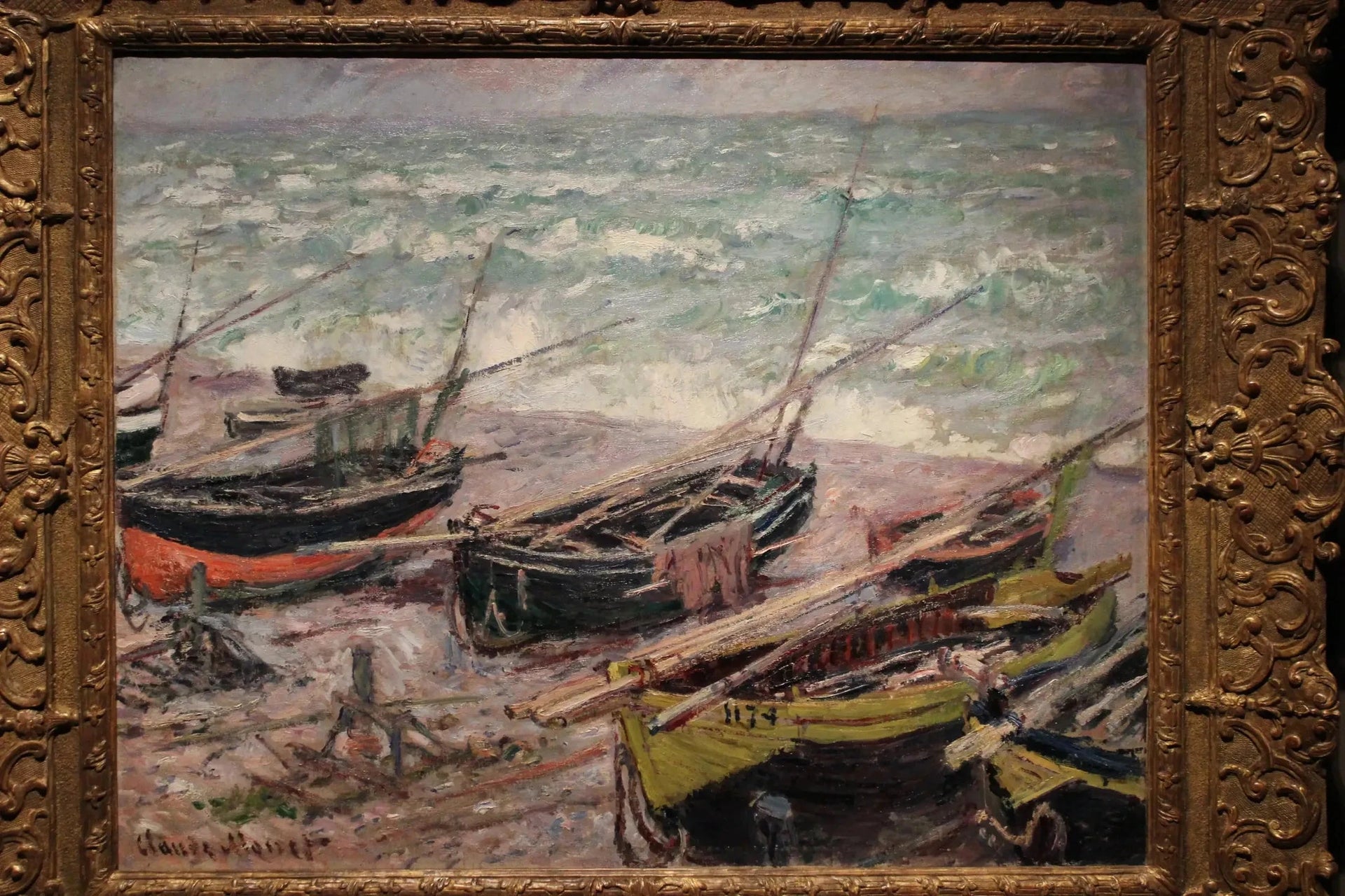 Barques de pêche à Étretat W1028 par Claude Monet, Seattle Art Museum