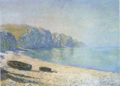 Bootjes op het strand van Pourville, eb - Claude Monet