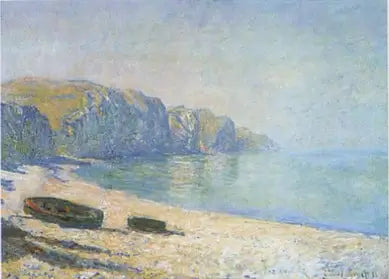 Bootjes op het strand van Pourville, eb - Claude Monet
