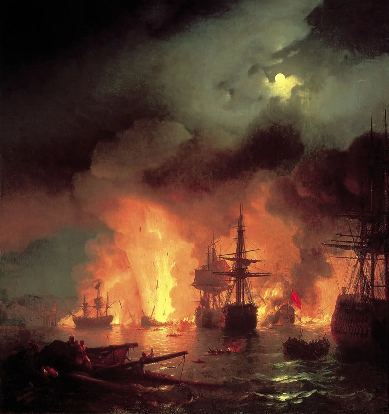 Slag bij Tchesmé - Ivan Aïvazovski

Source:
Bataille de Tchesmé - Ivan Aïvazovski