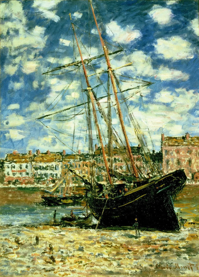 Boot op laag tij - Claude Monet