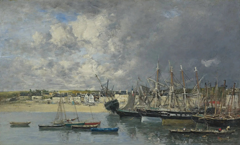 Schepen aan de Anker in de haven, Portrieux - Eugène Boudin