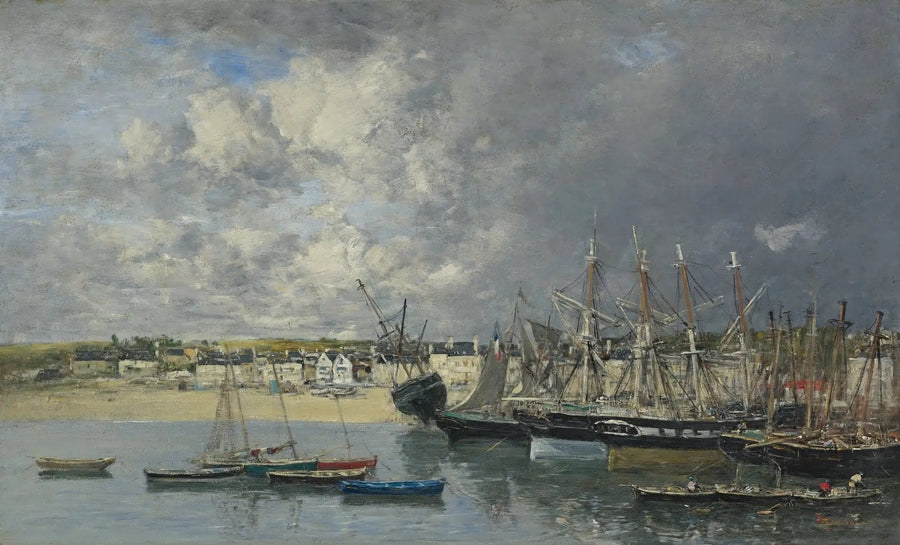 Schepen aan de Anker in de haven, Portrieux - Eugène Boudin