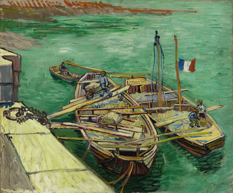 De aangemeerde boten - Vincent van Gogh