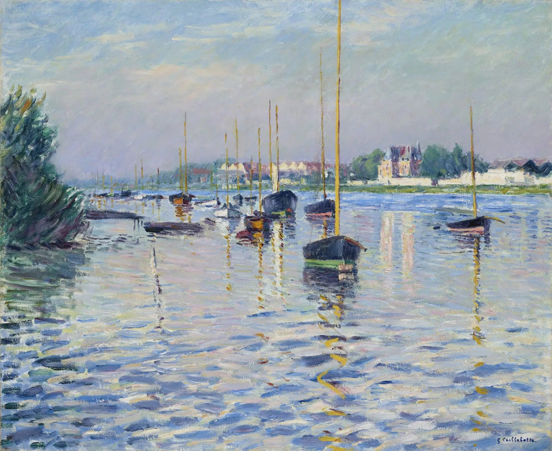 Booten in de haven op de Seine bij Argenteuil - Gustave Caillebotte