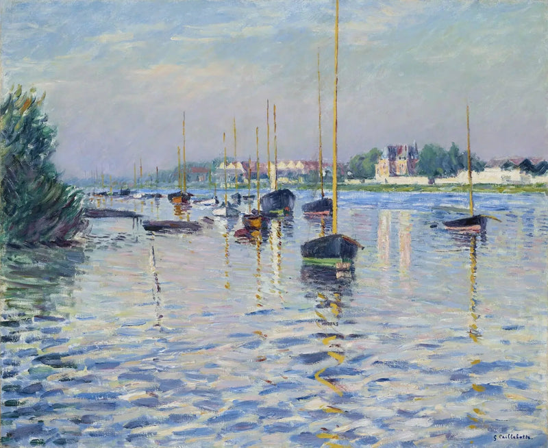 Booten in de haven op de Seine bij Argenteuil - Gustave Caillebotte