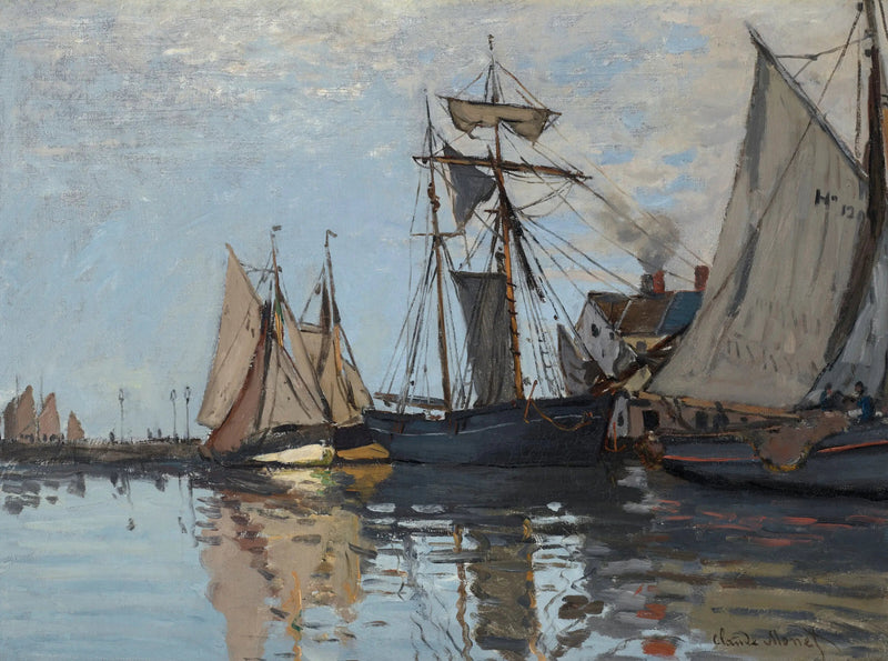 Schepen in de haven van Honfleur - Claude Monet