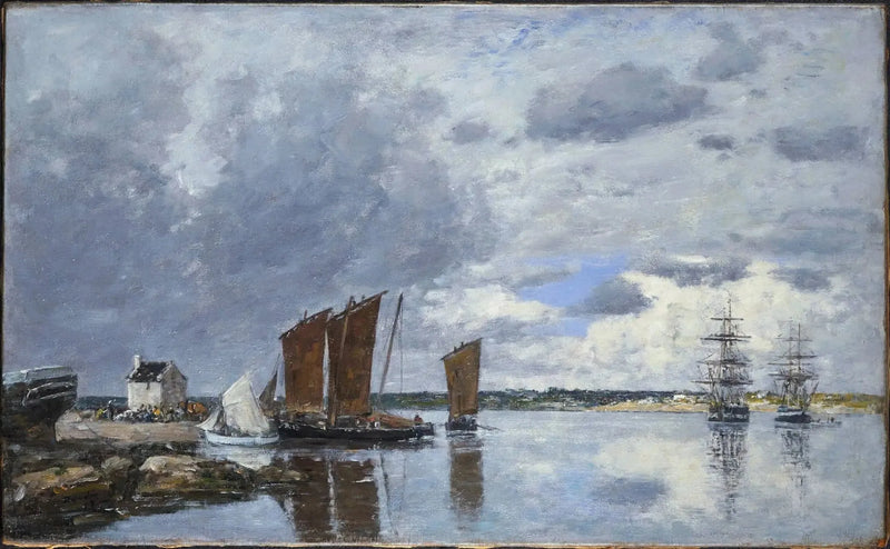 Vissersboten in Kerhor - Eugène Boudin