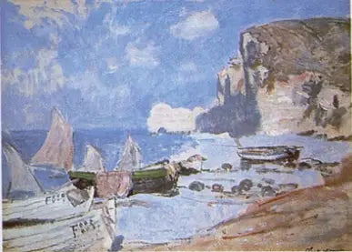 Vissersboten, Étretat - Claude Monet