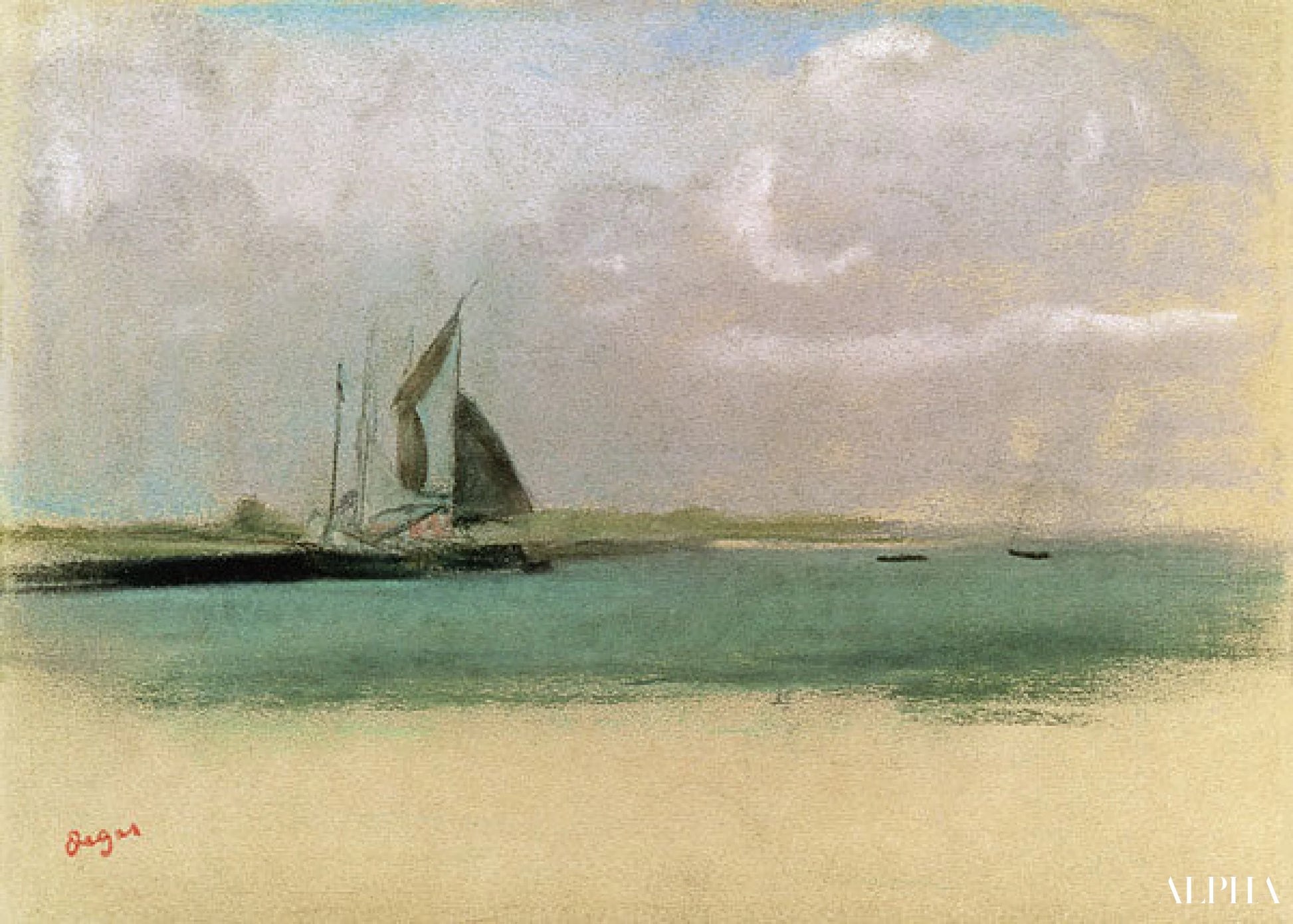 Vissersboten die terugkeren naar de haven - Edgar Degas - Reproducties van schilderijen en hoogwaardige schilderijen