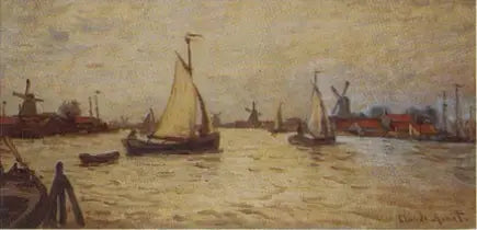 Schepen in Holland nabij Zaandam - Claude Monet