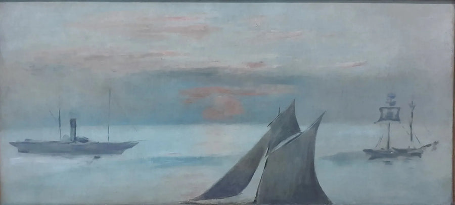 Schepen op zee, ondergang van de zon (Édouard Manet) - Édouard Manet