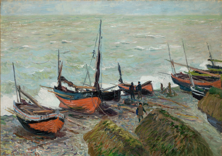 Vissersboten in Étretat W823 - Claude Monet