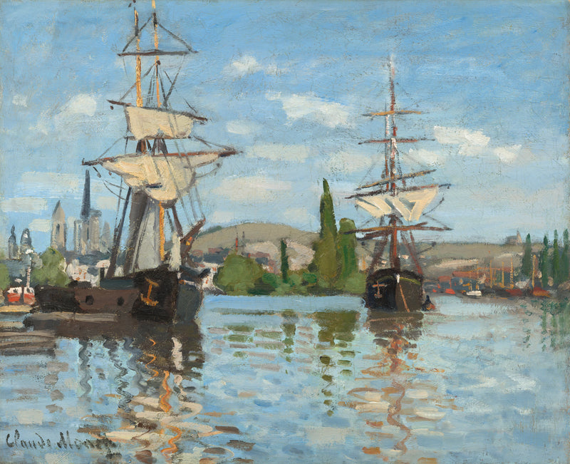 Schepen op de Seine bij Rouen W210 - Claude Monet