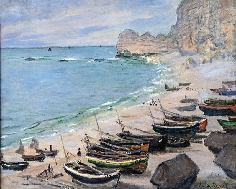 Boten op het strand bij Étretat - Claude Monet