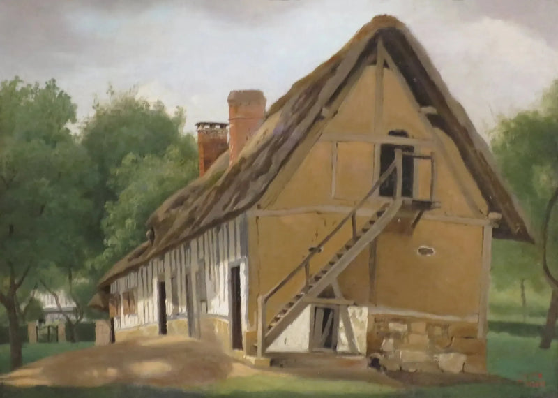 Landbouwgebouw in Bois-Guillaume, nabij Rouen - Jean-Baptiste Camille Corot