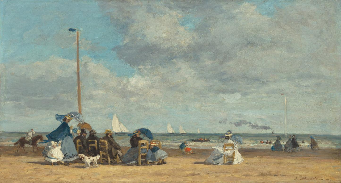 🌊 Het strand van Trouville – Eugène Boudin (jaren 1860)
