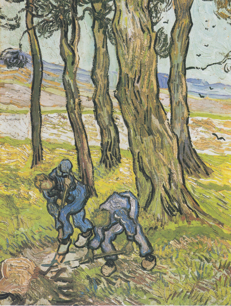 Twee spitten tussen de bomen / De spitten - Vincent van Gogh