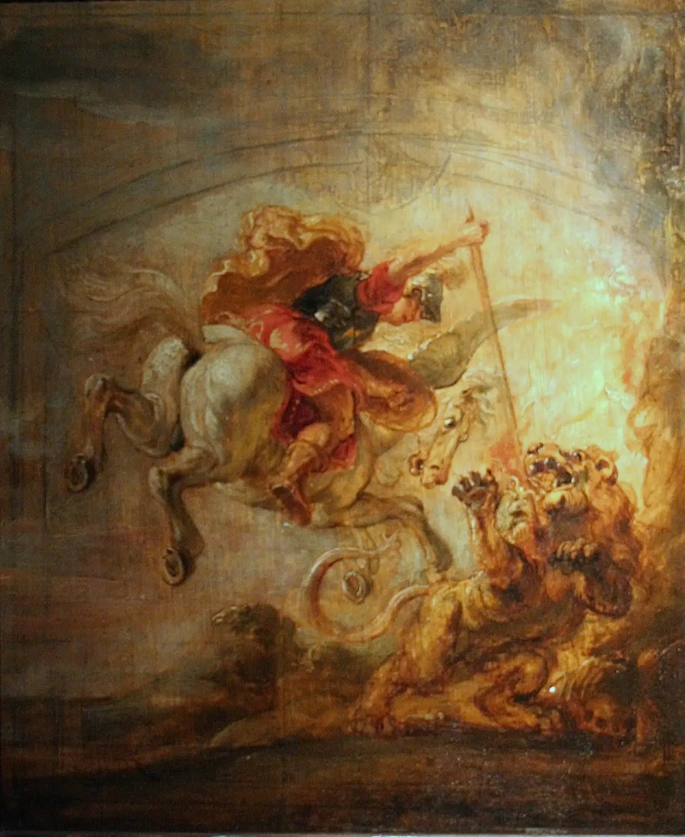 Bellérophon terrassant la Chimère - Peter Paul Rubens image 1 copie peinte à la main à l’huile