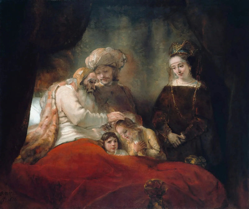 De Zegen van de Zonen van Jozef door Jakob - Rembrandt